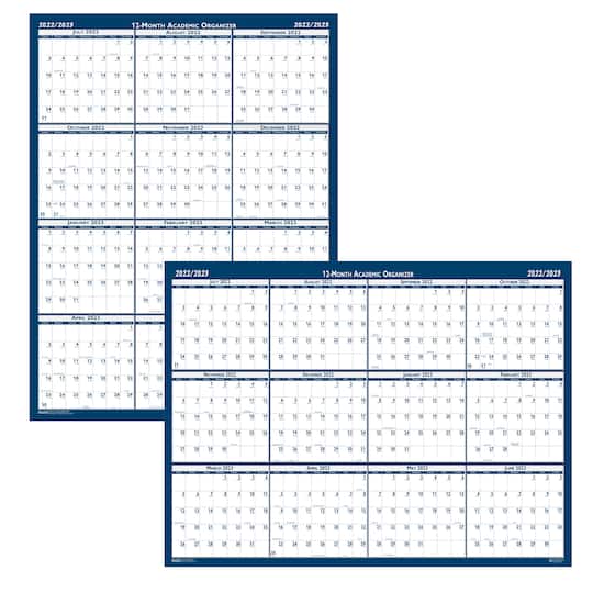 18" x 24" Laminated Reversible Academic Wall Calendar Calendars